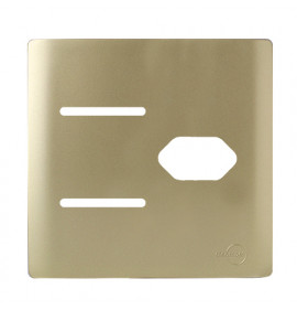 Placa p/ 2 Interruptores + Tomada 4x4 - Novara Dourado